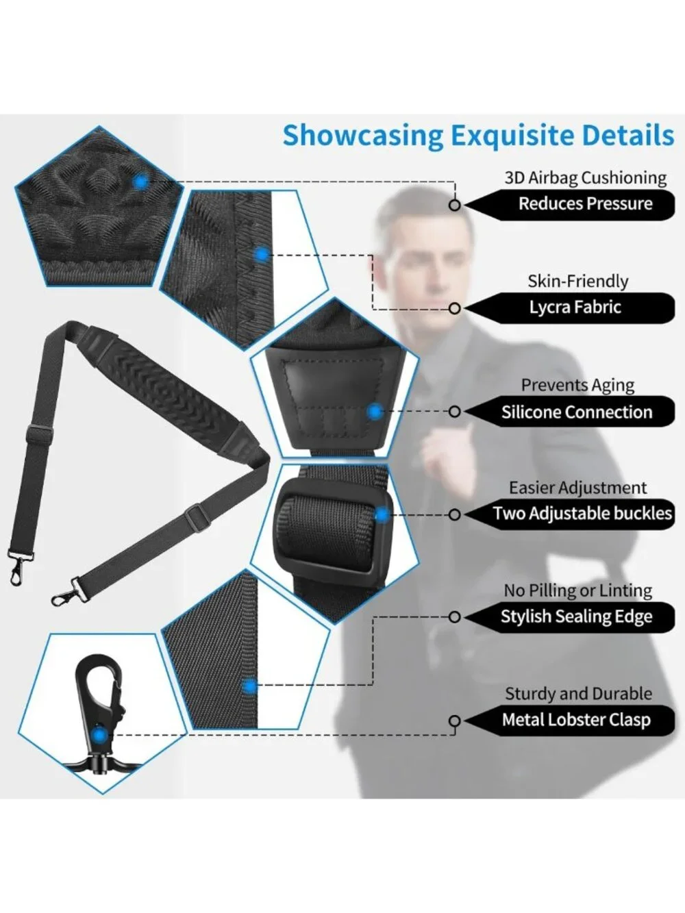 Ultra Comfortable 3D Air Cushion Shoulder Strap, 67